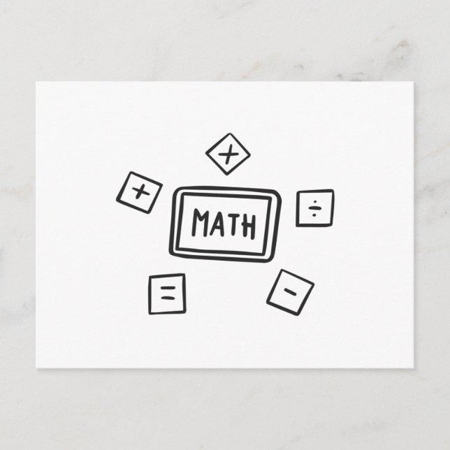 Matematiska symboler för barn vykort (Framsida)