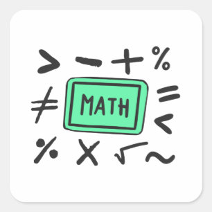 Matematiska symboler för Studenter och föräldrar Fyrkantigt Klistermärke