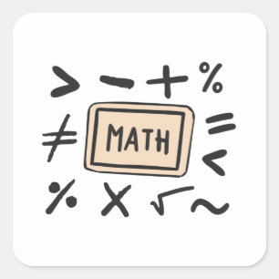Matematiska symboler för Studenter och föräldrar Fyrkantigt Klistermärke