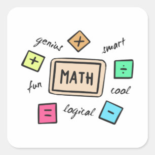 Matematiska symboler för Studenter och föräldrar Fyrkantigt Klistermärke