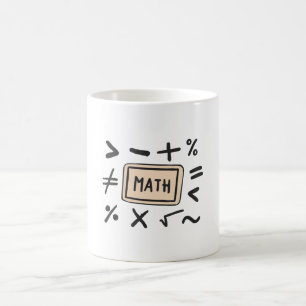Matematiska symboler för studenter och föräldrar kaffemugg