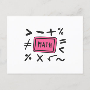 Matematiska symboler för Studenter och föräldrar Vykort
