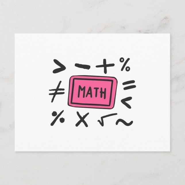 Matematiska symboler för Studenter och föräldrar Vykort (Framsida)