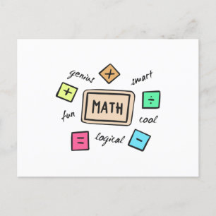 Matematiska symboler för Studenter och föräldrar Vykort