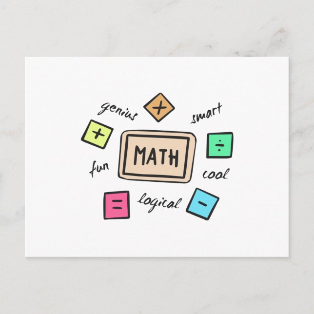 Matematiska symboler för Studenter och föräldrar Vykort (Framsida)