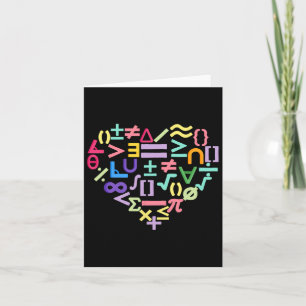 Matematiska symboler Heart Roligt Valentines day M Kort