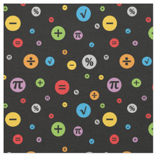 Matematiska symboler i färgade cirklar Mönster p Tyg