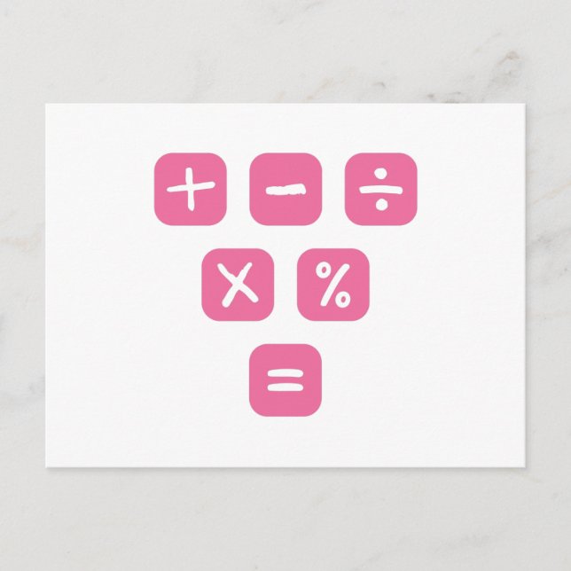 Matematiska symboler matematiska tecken matematik vykort (Framsida)