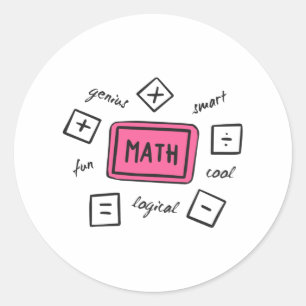 Matematiska symboler Studenter och Föräldrar Runt Klistermärke