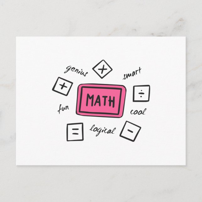 Matematiska symboler Studenter och Föräldrar Vykort (Framsida)