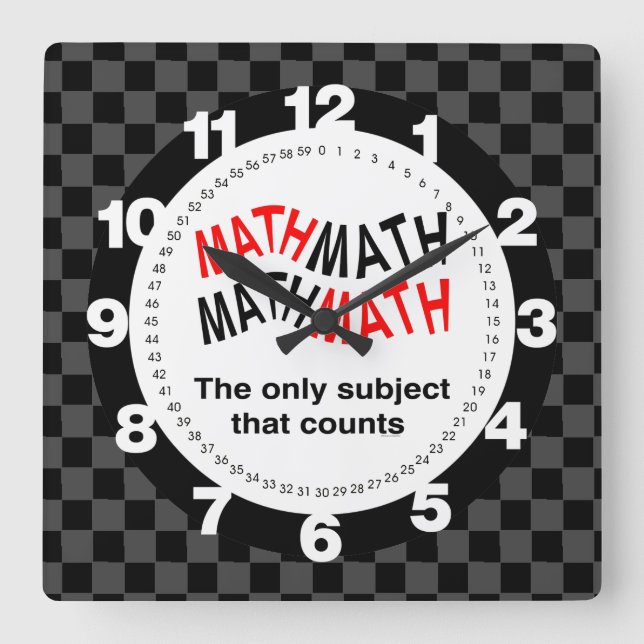Matematiskt antal Vågigt Fyrkantig Klocka (Framsida)