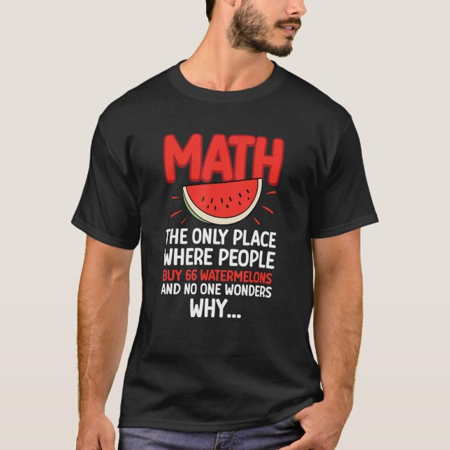 Matematiskt räkningsnummer för matematik och vatte t shirt (Framsida)