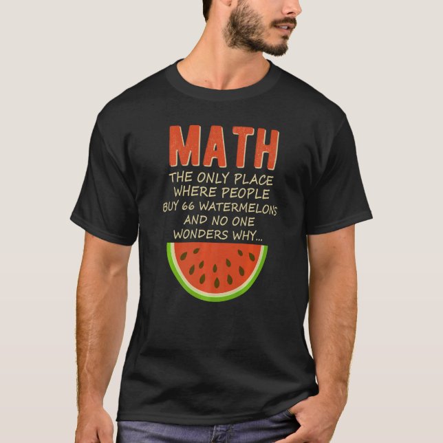 Matematiskt räkningsnummer för matematik och vatte t shirt (Framsida)