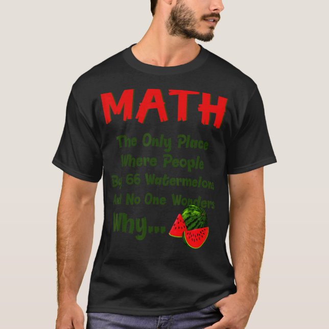 Matematiskt räkningsnummer för matematik och vatte t shirt (Framsida)