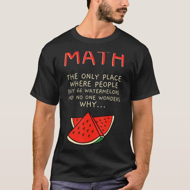 Matematiskt räkningsnummer för matematik och vatte t shirt (Framsida)