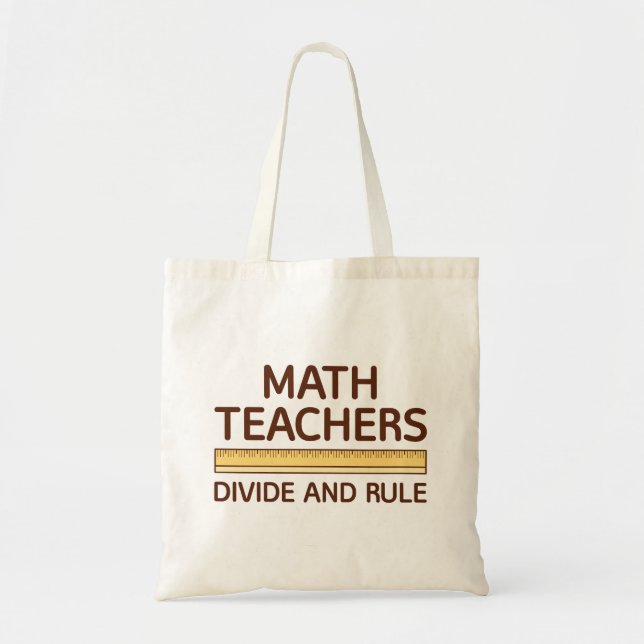 Matematlärarna skiljer sig åt och styr tygkasse (Framsidan)