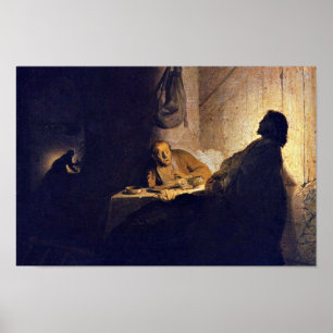 Maten på Emmaus. från Rembrandt Van Rijn Poster