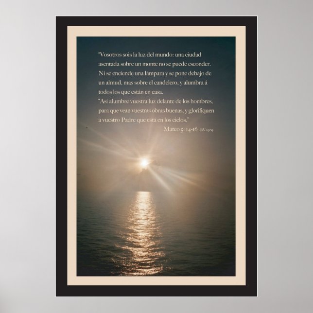 Mateo 5: 14-16 con Borde Poster (Framsidan)