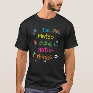 Mateo Cute Kid s Tecknad Gift for Boys Personalize T Shirt
