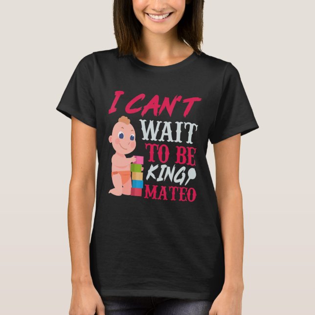 Mateo Gravid Meddelande Baby 9 månader Celebrat T Shirt (Framsida)