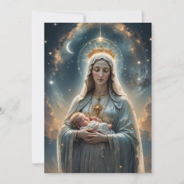 Mater Dei Flat Prayer/gratulationskort Tack Kort
