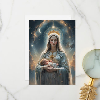 Mater Dei Flat Prayer/gratulationskort Tack Kort