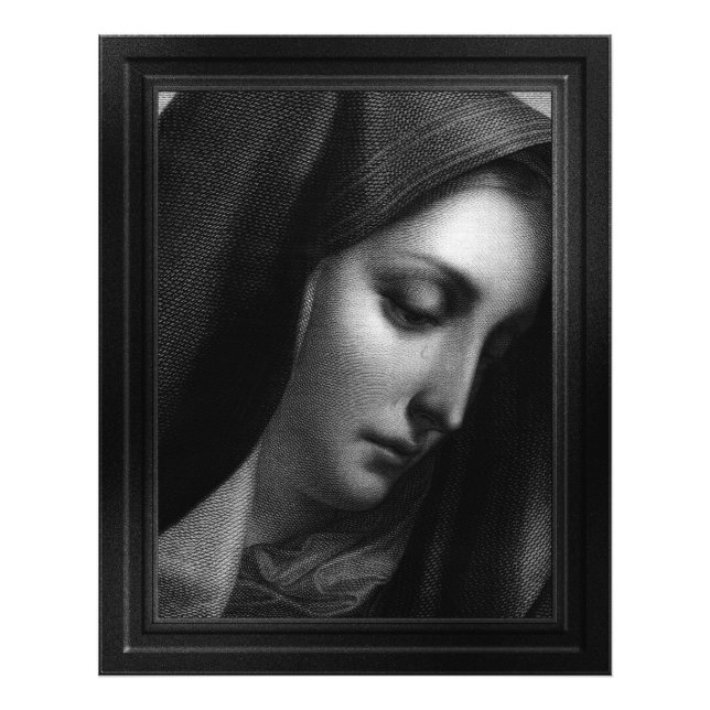 Mater Dolorosa Engrave av Carlo Dolci Fototryck (Framsidan)