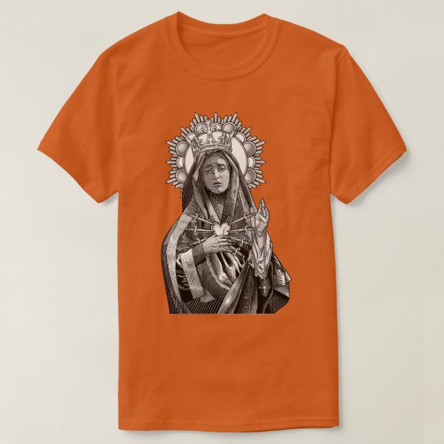 Mater Dolorosa Vår Dam av Sorrows T Shirt (Design framsida)