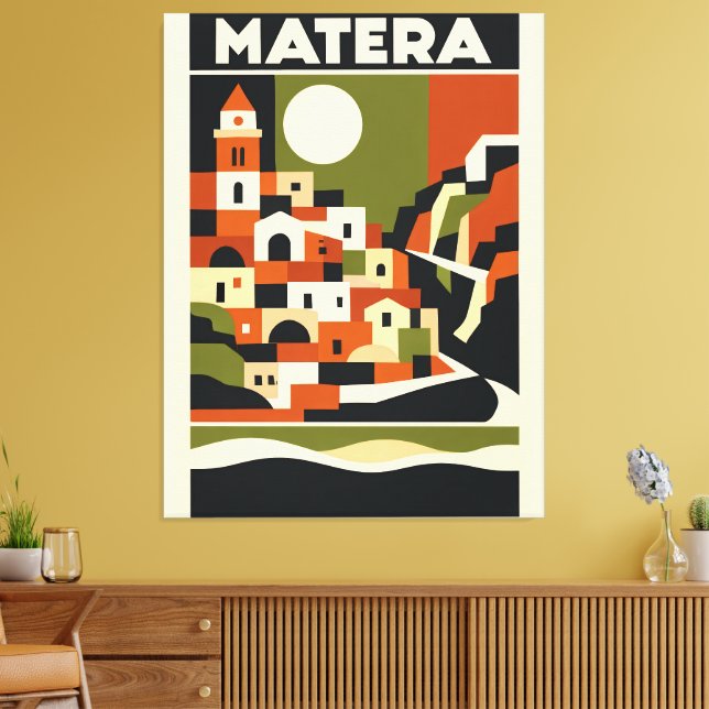 Matera Italien Canvastryck Bauhaus Resa Poster (Insitu (Vardagsrum))