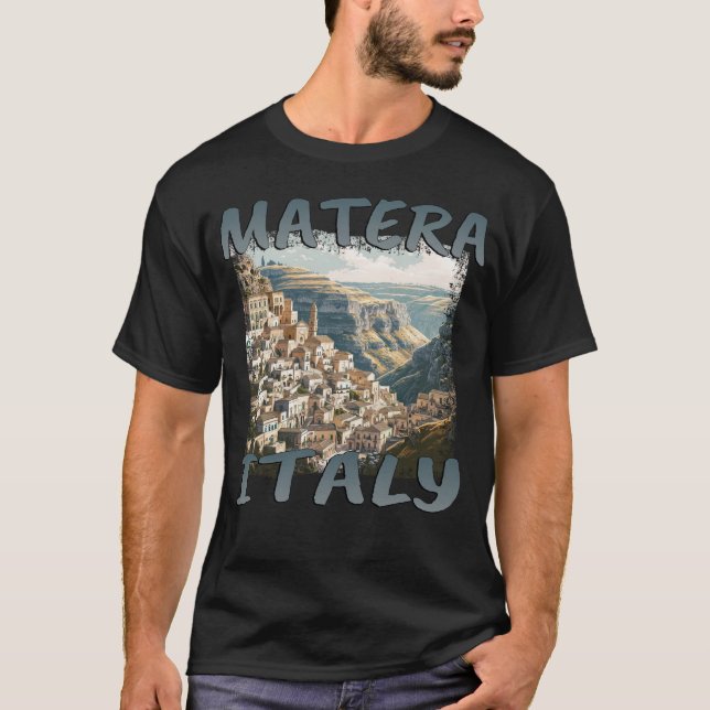 Matera Italien: Grunge Old Town Amidst Sten T Shirt (Framsida)