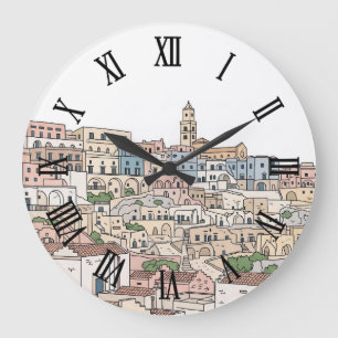 Matera Italien Reseskiss Vykort Stor Klocka