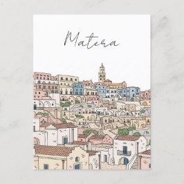 Matera Italien Travel Illustration vykort