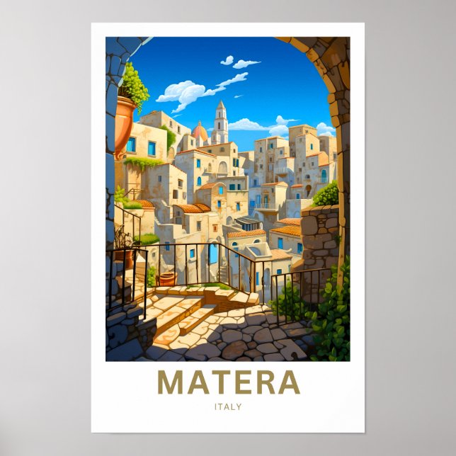 Matera Italien Travel Print Poster (Framsidan)