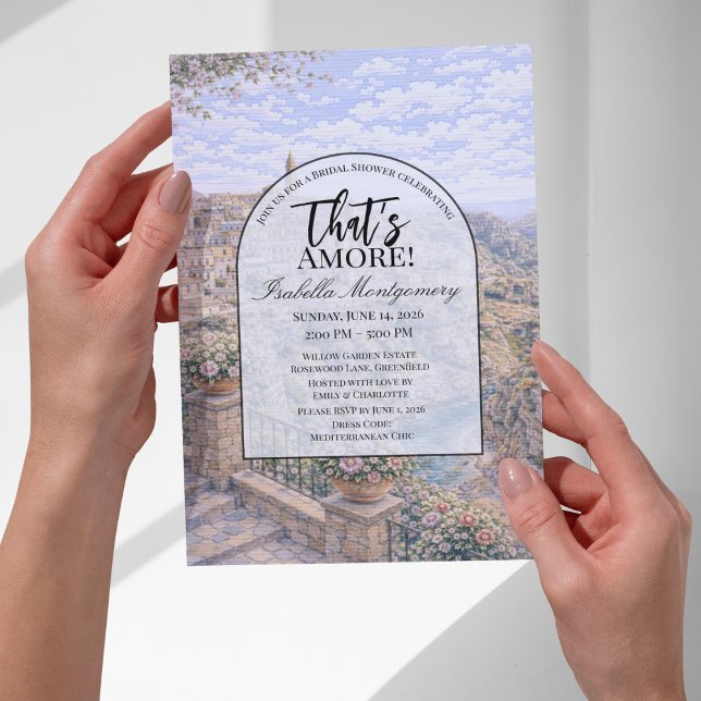Matera Italienskt Bröllopsfirande Inbjudningar (Matera Italian Themed Bridal Shower Invitations
)