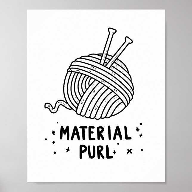Material Purl Fabulous Knitting Pun Poster (Framsidan)