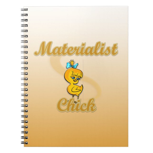 Materialistisk Chick Anteckningsbok Med Spiral (Framsidan)