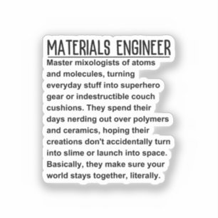 Materials ingenjör klistermärken