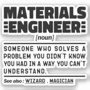 Materials Ingenjör Noun Coola Engineering Worker Klistermärken