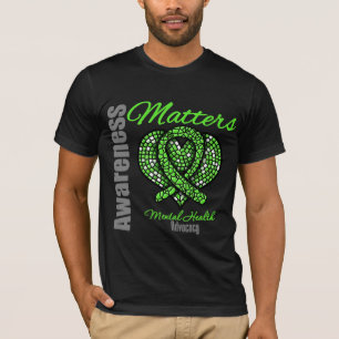 Materier för medvetenhet för hjärtabandmental t-shirt