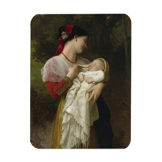 Maternal Admiration av William Bouguereau Magnet (Vertikal)