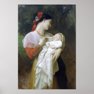 Maternal beundran av William Adolphe Bouguereau Poster