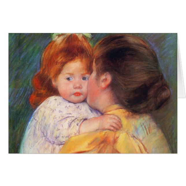 Maternal Kiss, Mary Cassatt Hälsningskort (Framsidan Horizontal)