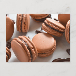 Matfotofoto Chocolate Macaron Fransk Pastry Vykort