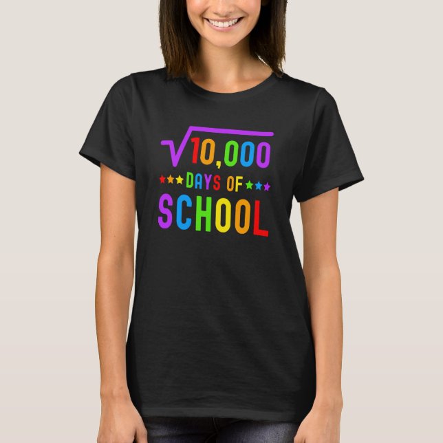Math 100 dagar skolmatlärare 100 dagar i S T Shirt (Framsida)