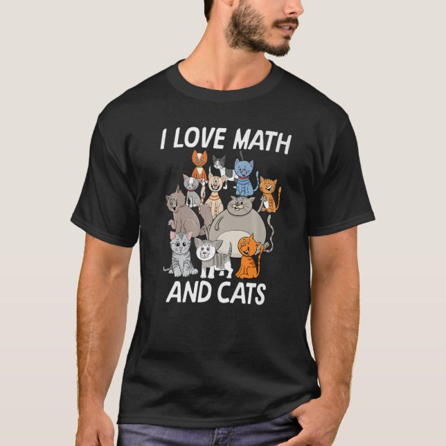 Math 12 år gammal Kid Kitten i Kärlek, matematik o T Shirt (Framsida)