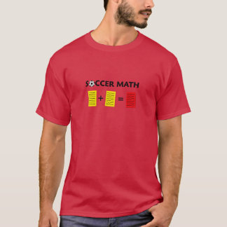 Math 2-gult kort och ett rött kort t shirt