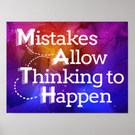 Math Acronym Mistakes Tillåt tankning i klassrum Poster