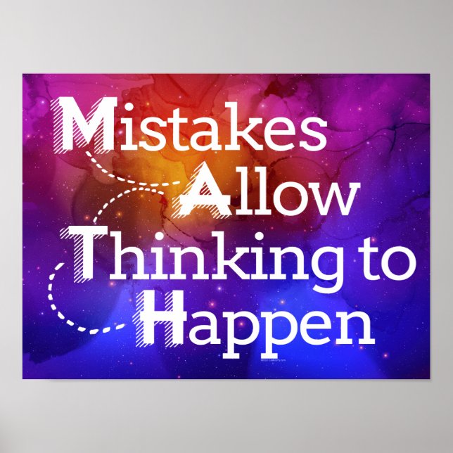 Math Acronym Mistakes Tillåt tankning i klassrum Poster (Framsidan)