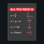 Math Algebra Mathematics Lacher Gift Idea Vykort<br><div class="desc">Allt du behöver är Kärlek Math. En fin Gift-idé för matematikern Student och matematikläraren.</div>