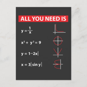Math Algebra Mathematics Lacher Gift Idea Vykort